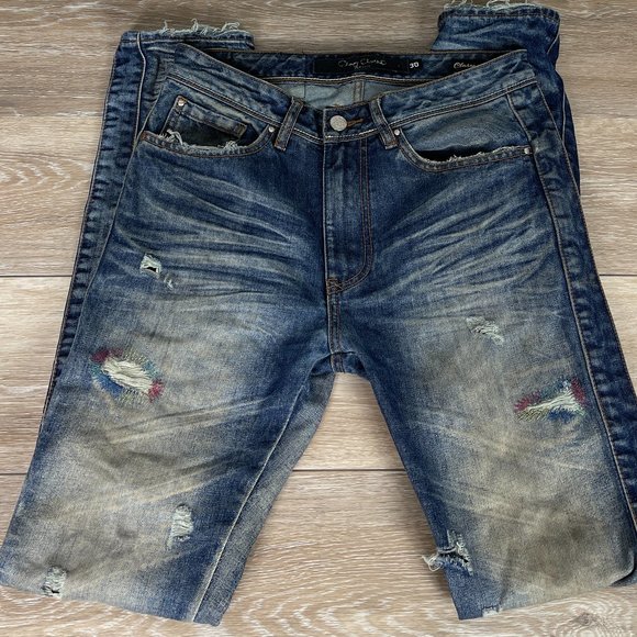Play Cloths Other - VINTAGE PLAY CLOTHS MEN'S SUPER DISTRESSED CLASSON SLIM NON STRETCH JEANS SZ 30